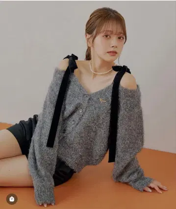 Chico 벨로아 리본 루즈 니트 가디건