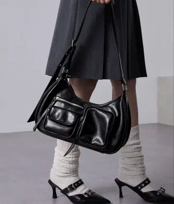 nuinullu 2way 멀티 포켓 숄더백 블랙