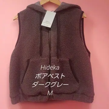 시마무라 hideka 보아 후디 베스트 다크 그레이 M 사이즈