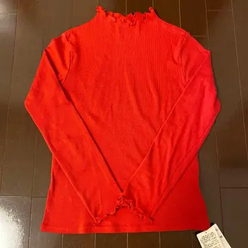 RayBEAMS 골지 보틀넥 티셔츠 레드