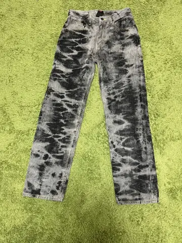 X-girl 블리치 데님 팬츠 스트레이트 그레이 올 패턴