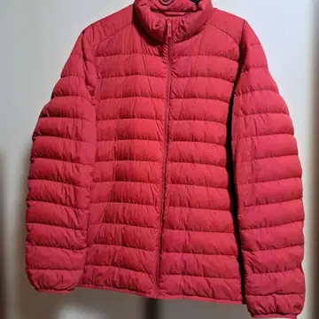빨간색 퀼팅 다운 자켓 유니클로 라이트 다운 XL 새상품급
