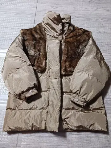 MURUA 2way 베이지 패딩 자켓 퍼 베스트 포함