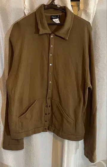 90s 00s 아그네스.b 옴므 맨투맨 버튼 블루종