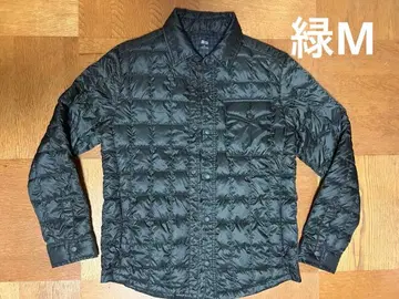 [ 새상품급 ] UNIQLO 셔츠 다운 자켓 짙은 그린 M, 상태 좋음