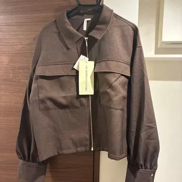 [ 미사용 새상품 ] 브라운 크롭 자켓