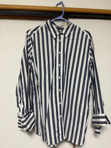 [ 새상품급 ] SLOBE IENA 스트라이프 코튼 100 롱 셔츠 긴팔