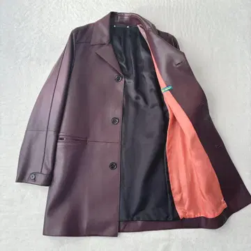 [미사용에 가까움] 폴스미스 레더 코트 양가죽 램 가죽 보르도 부드러움