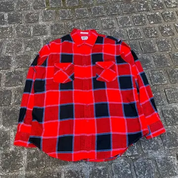 한정판 90s aka BAY 아크릴 플란넬 셔츠 체크 L~XL