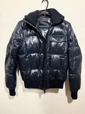 vintage55 후드 부착 네이비 다운 자켓