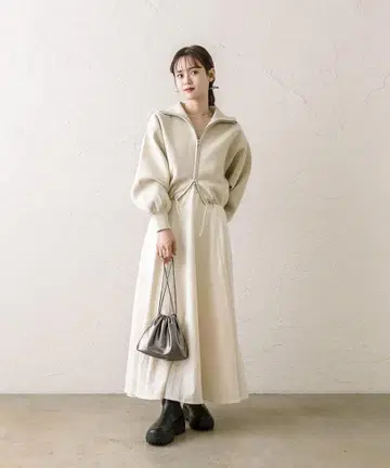 미스틱 니트 블루종 원피스