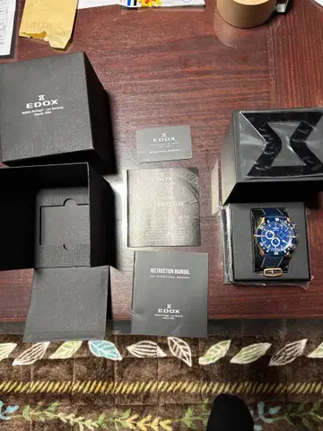 EDOX 쿼츠 손목시계 파랑