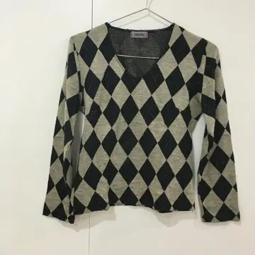 [ Esprit Mur ] 상의 스웨터 아가일 무늬 라메 긴팔 M