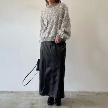 Frame 니트 프린지 크루넥 니트 풀오버