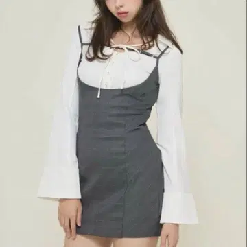 andmary Betty layered check dress