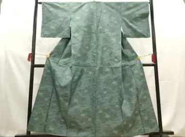 본고장 오시마 명주 7마루키 무도화문 증지 첨부 순수 실크 일품