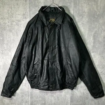 세련된 실루엣 천연 가죽 가죽 봄버 자켓 블랙 루즈핏 어깨 패드 없음