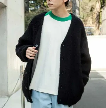 WEGO 가디건 블랙 모헤어 소재 가을/겨울 M 블랙