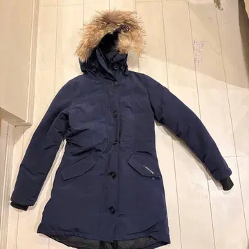 CANADA GOOSE 후드 부착 다운 자켓 네이비