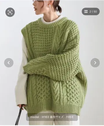 select MOCA 원숄더 케이블 니트 올리브 그린