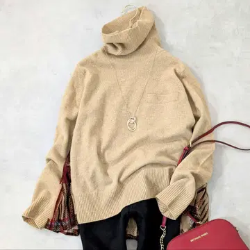 새상품급 sacai 사카이 터틀 니트 체크 무늬 이소재 정가 6만 8천엔