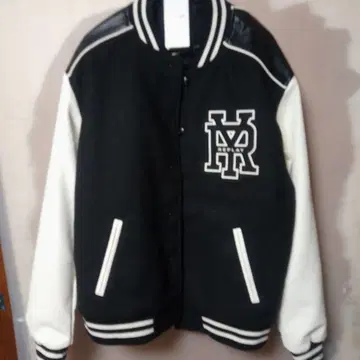 REPLAY 바시티 자켓 블랙/화이트 L