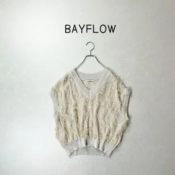 BAYFLOW 디자인 니트 베스트 샤기