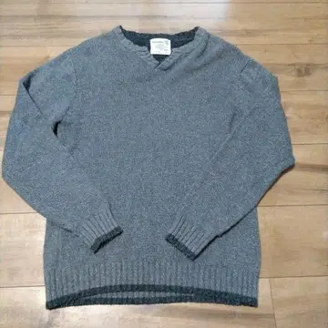 니트 약간 V넥 그레이 남성용 M 사이즈