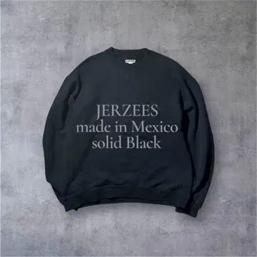 JERZEES 무지 솔리드 맨투맨 블랙 M 멕시코제 빅 루즈