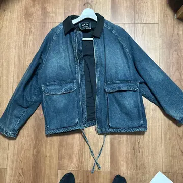 ZARA 데님 자켓 다크 블루