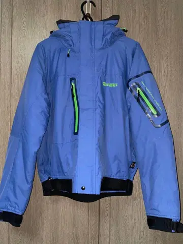 방수 후드 부착 우비 파랑