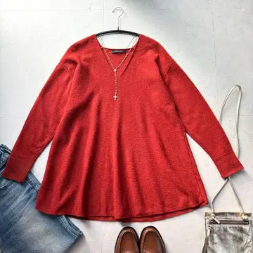 투모로우랜드 맥피 울 캐시미어 V넥 니트 A라인 루즈핏