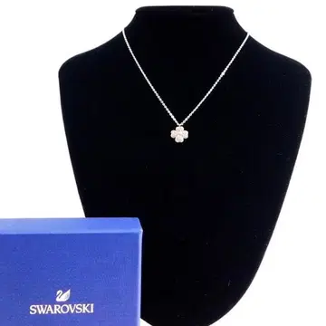 컨디션 최상 SWAROVSKI 스와로브스키 네잎 클로버 목걸이 리버서블