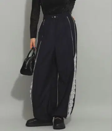 Ray BEAMS 사이드 레이스 라인 팬츠 네이비 (사이즈 0)