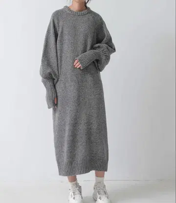 and it_ 손가락 니트 볼륨 슬리브 원피스