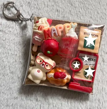 가챠 파우치 [ 안경 곰돌이 ( 아이보리 ) 카페 ]