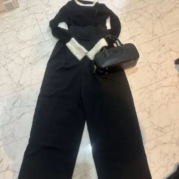 에스트레자 블랙 올인원 팬츠