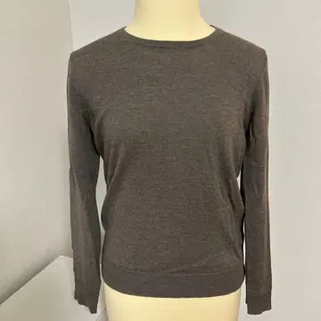 스캐파 카키 울 100% 니트