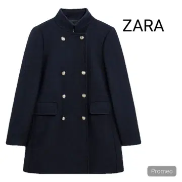 새상품급 ZARA 자라 울 혼방 더블 브레스트 사양 코트 골드 버튼