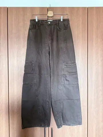 ZARA 데님 팬츠 배기 데님 브라운