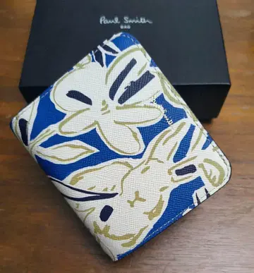 폴스미스 새상품 여성용 가죽 지갑 (토끼/블루 이단 접이)