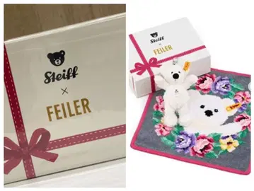 한정판! 슈타이프 테디베어 & 페이러 세트 [ 키링 & 손수건 ]