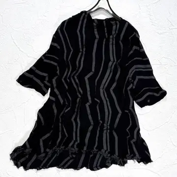 새상품급 2023년 메후 변형 티셔츠 튜닉 5부 소매 프린지 올 패턴