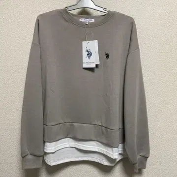 U.S. POLO ASSN. 레이어드 긴팔 상의 그레이 미사용 새상품
