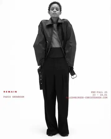 REMAIN 벨티드 가죽 자켓