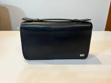 던힐 오거나이저 장지갑 라운드 지퍼 가죽 블랙