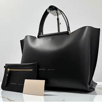 [ 새상품급 ] 이아쿠치 마르게리타 M 토트백 가죽 블랙 A4 수납