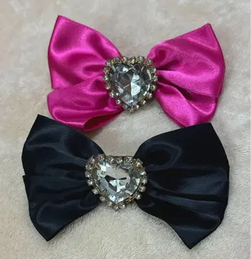 마즈 키라키라 스톤 하트 리본 머리핀 2세트