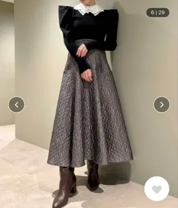 [SNIDEL] 퀼팅 자카드 볼륨 스커트