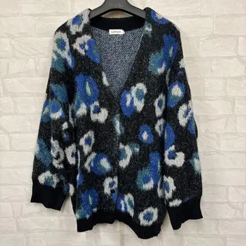 즉시 결제 LEPSIM 5 게이지 플라워 무늬 V넥 가디건